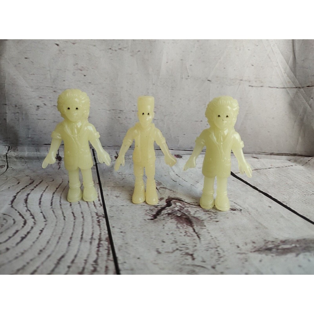 3 Burger King Kids Meal Toy Glow in the Dark 3 Inch I/Q Figure, 1995, Glo Force